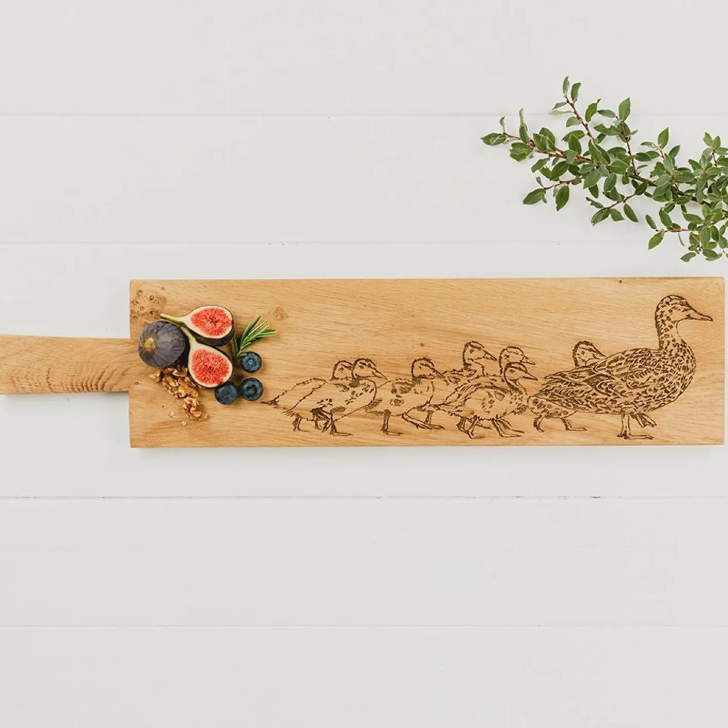 Selbrae Duck & Ducklings Long Oak Serving Paddle