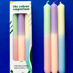 The Colour Emporium Easter Delight Dip Dye Dinner Candles Trio