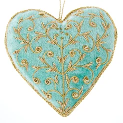 Tinker Tailor Eau de Nil Silver Swirls Heart Decoration by London
