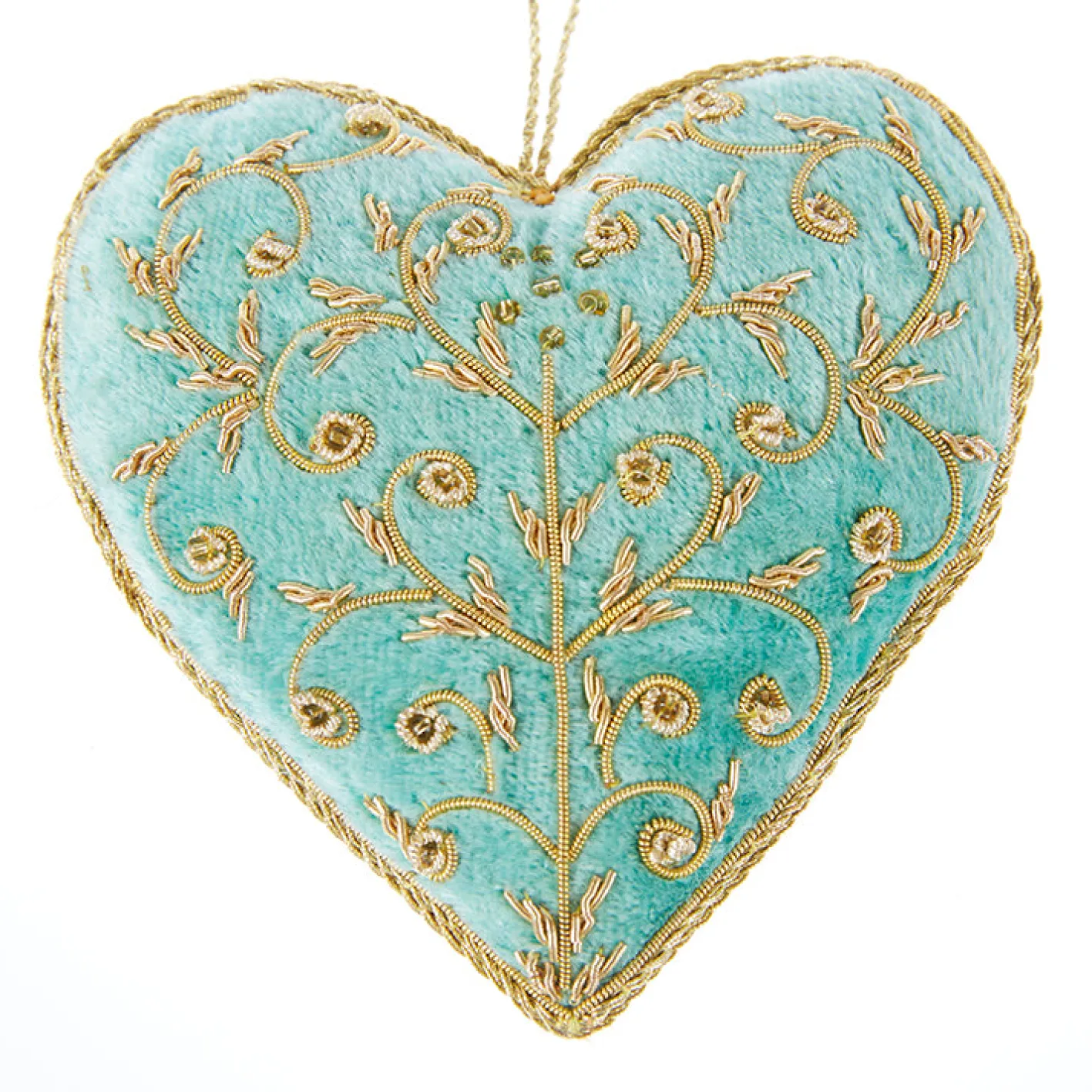 Tinker Tailor Eau de Nil Silver Swirls Heart Decoration by London