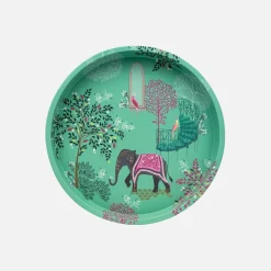 Sara Miller London Elephant's Oasis Garden Deepwell Tin Tray