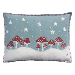 Jan Constantine Enchanted Mushroom Pillow - Duck Egg Blue