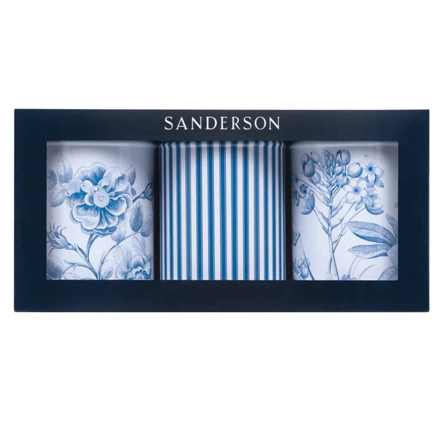Sanderson Etchings & Roses Set of 3 Round Caddies