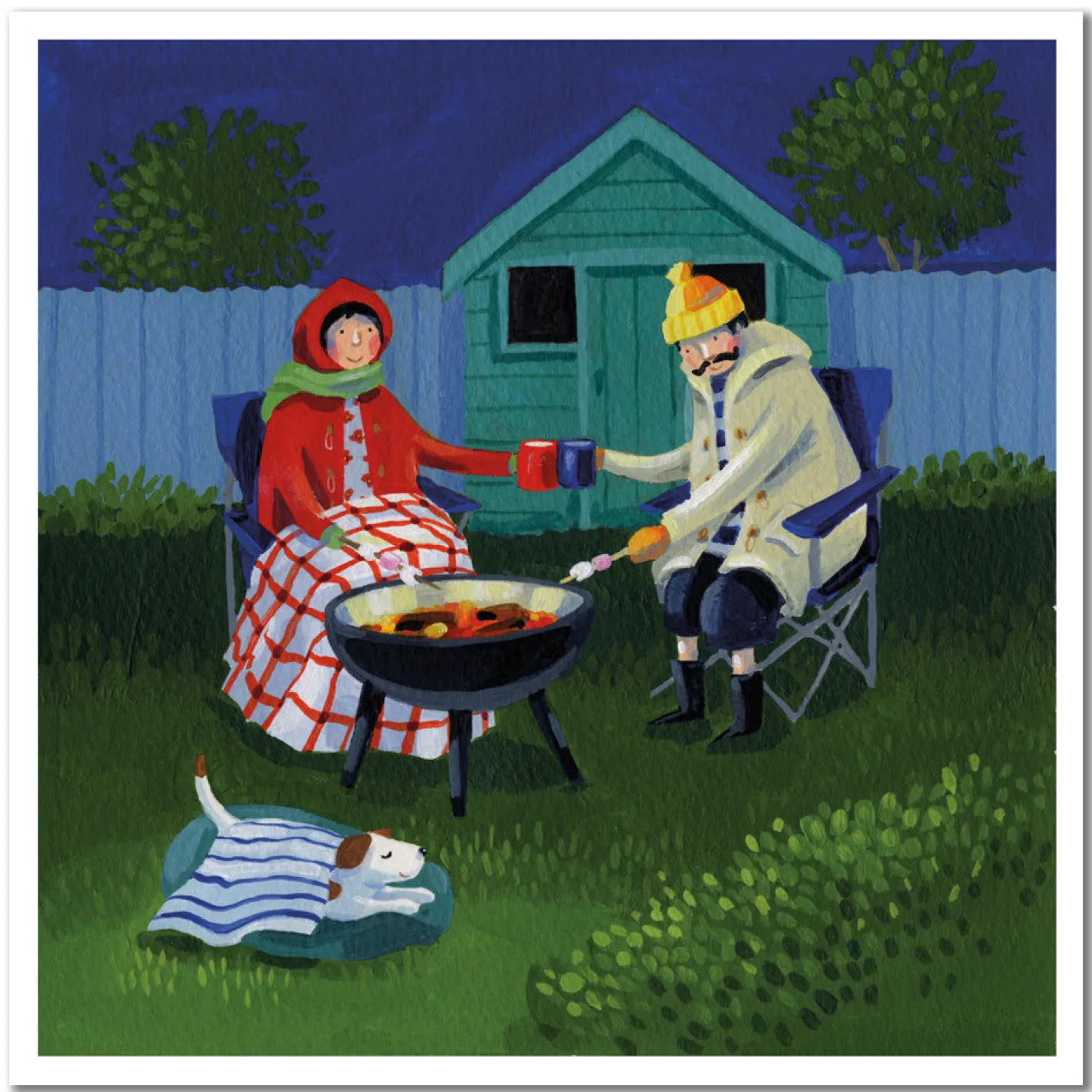 Emma Ball Evening Firepit Greetings Card