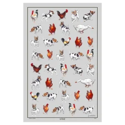 Samuel Lamont Farmyard Frolics Linen/Cotton Tea Towel