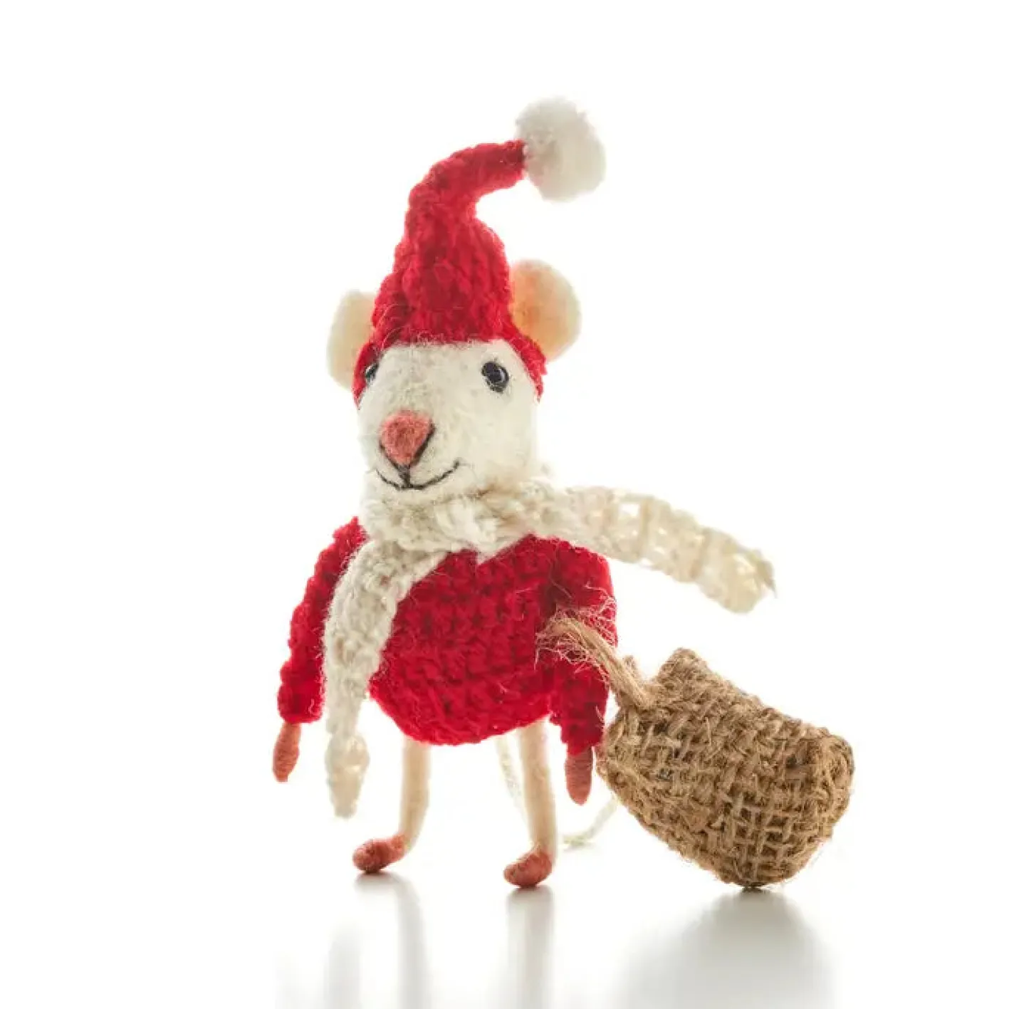 Sew Heart Felt Father Christmas Mouse Felt Christmas Decoration