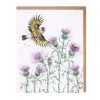 Wrendale Designs 'Feathers and Thistles' Gold Finch Greetings Card
