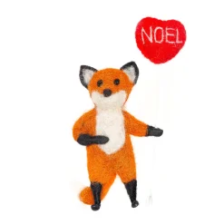 Sew Heart Felt Felix Fox Holding a Noel Balloon Felt Decoration