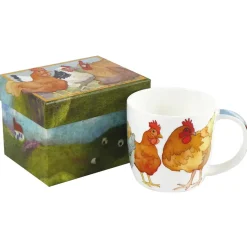 Emma Ball Felted Chickens Bone China Mug (Boxed)