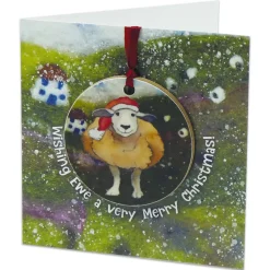 Emma Ball Felted Sheep Melamine Bauble Card