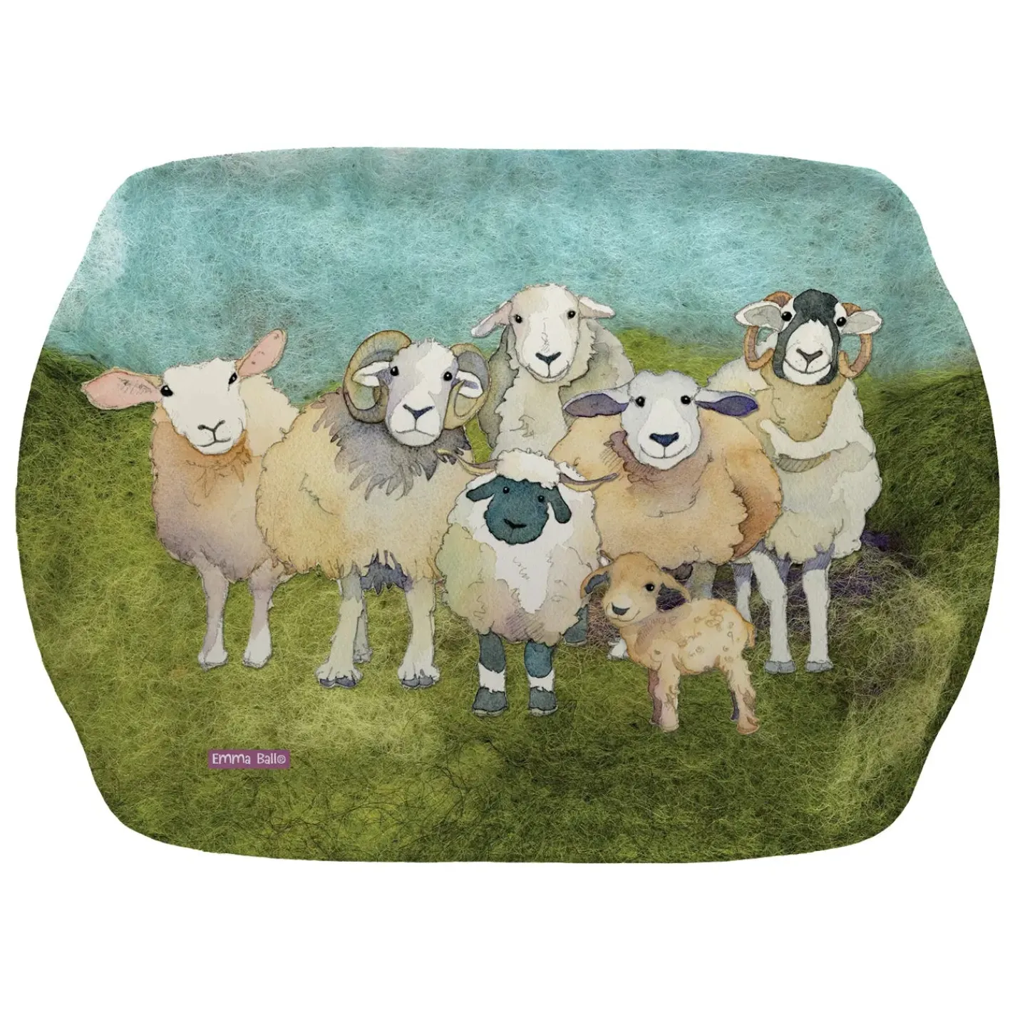 Emma Ball Felted Sheep Melamine Medium Tray