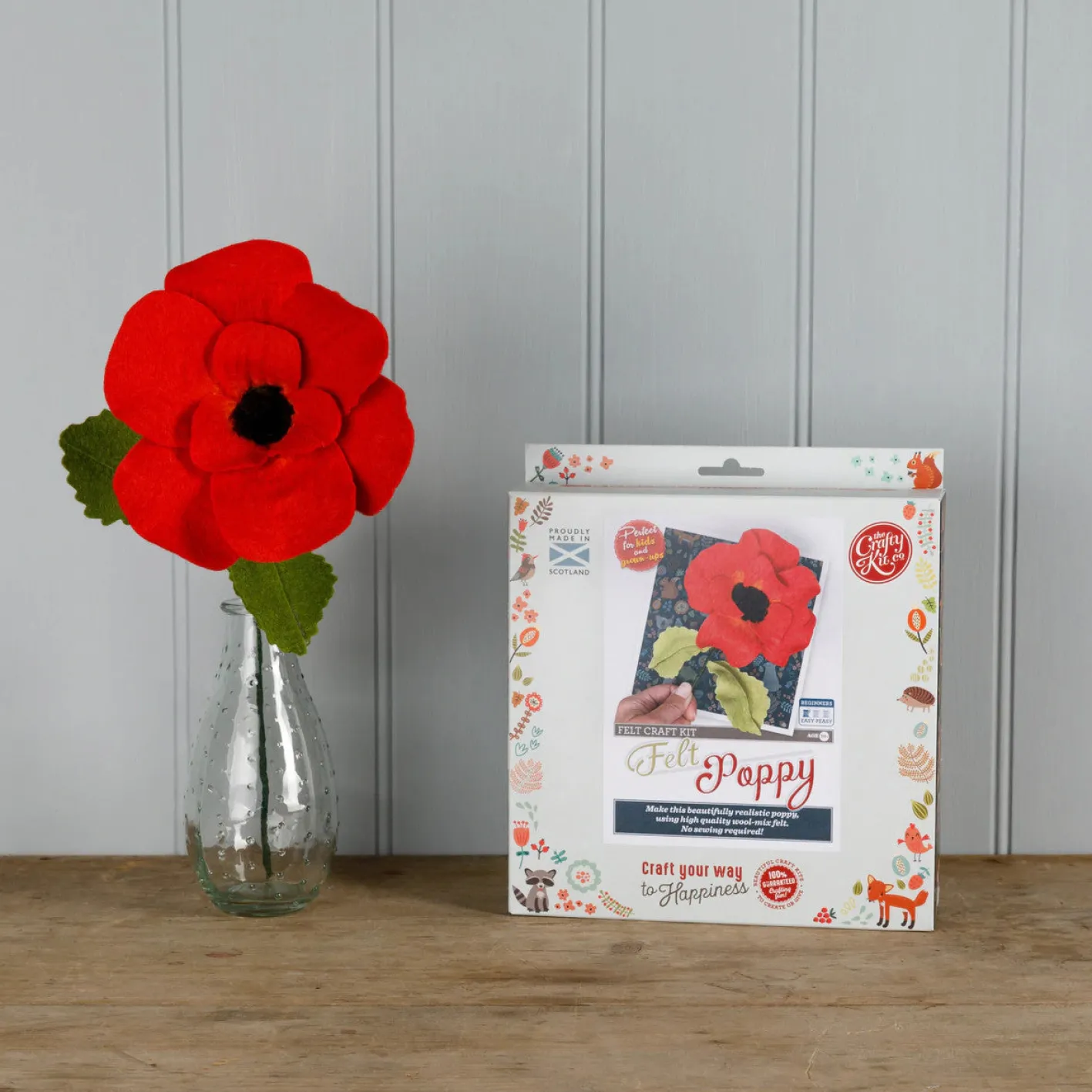 The Crafty Kit Co. Felt Poppy Craft Kit
