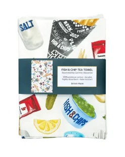 Corinne Alexander Fish & Chip Tea Towel by