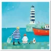 Emma Ball Fishing at the Lighthouse Greetings Card