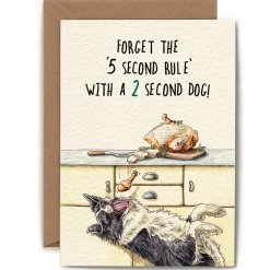 Bewilderbeest Five Second Rule Greetings Card