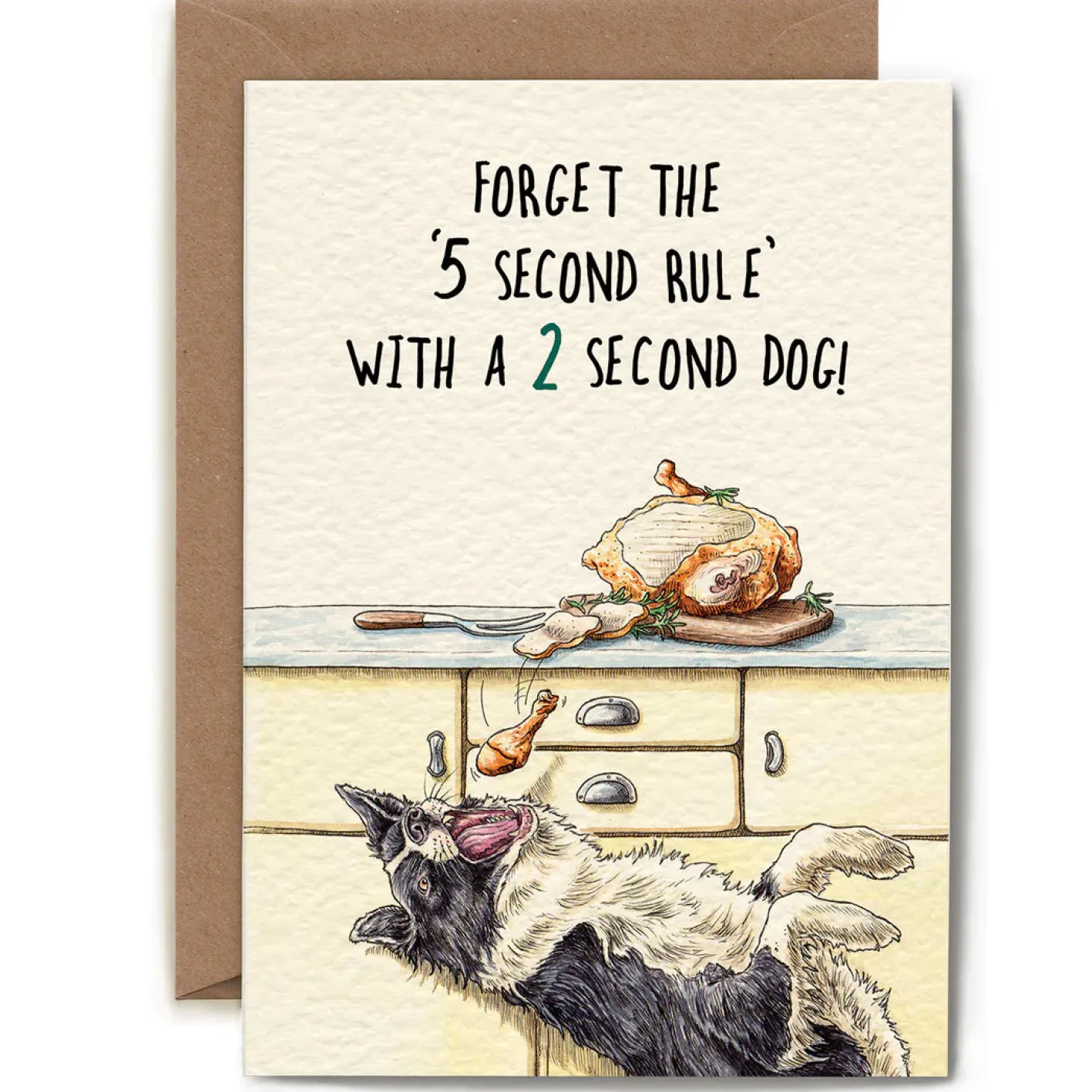 Bewilderbeest Five Second Rule Greetings Card
