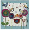 Emma Ball Five Stitched Birdies Greetings Card