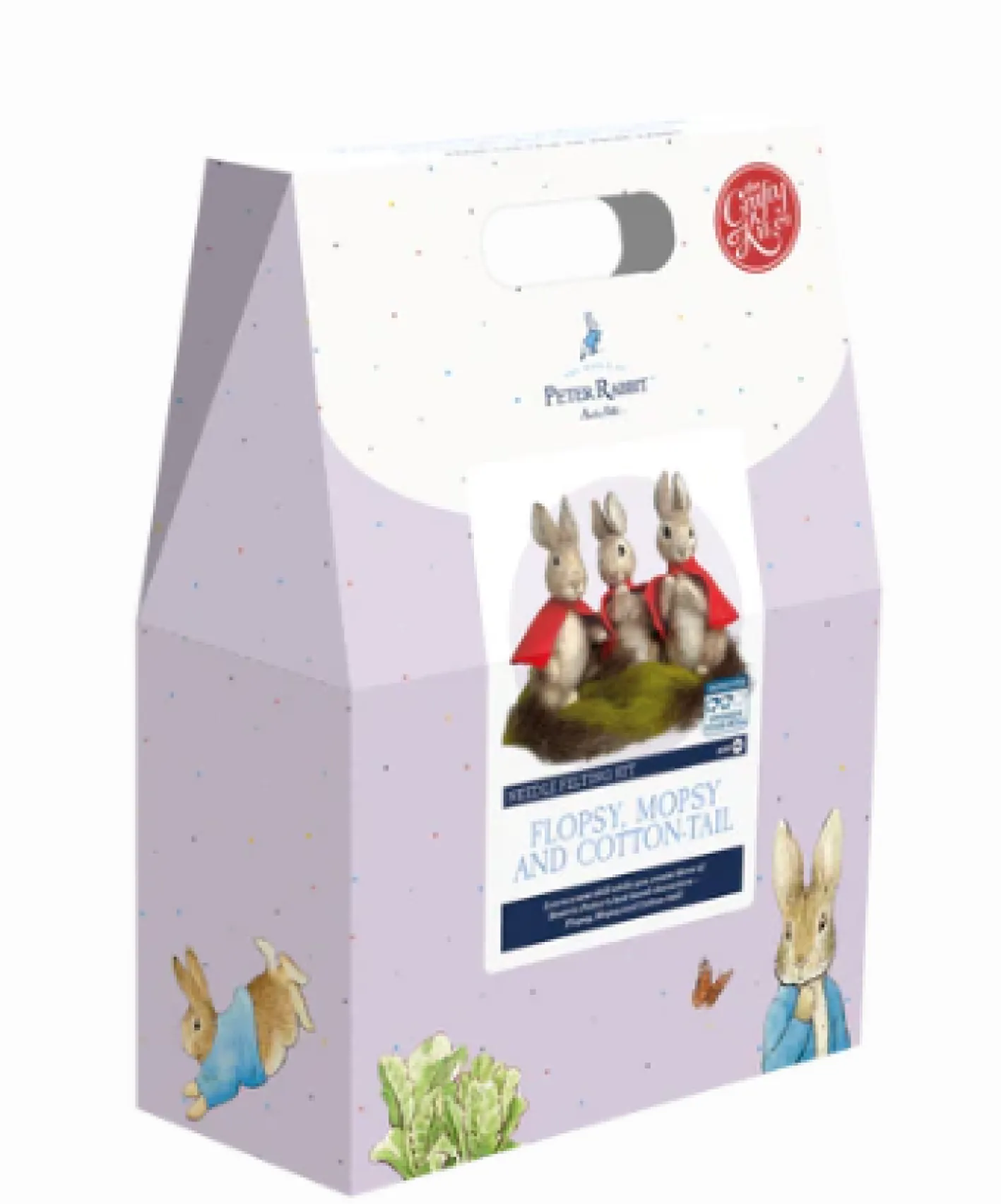 The Crafty Kit Co. Flopsy Mopsy & Cotton-tail Needle Felting Craft Kit
