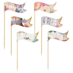Talking Tables Floral Cocktail Stick Food Flags - 24 pack