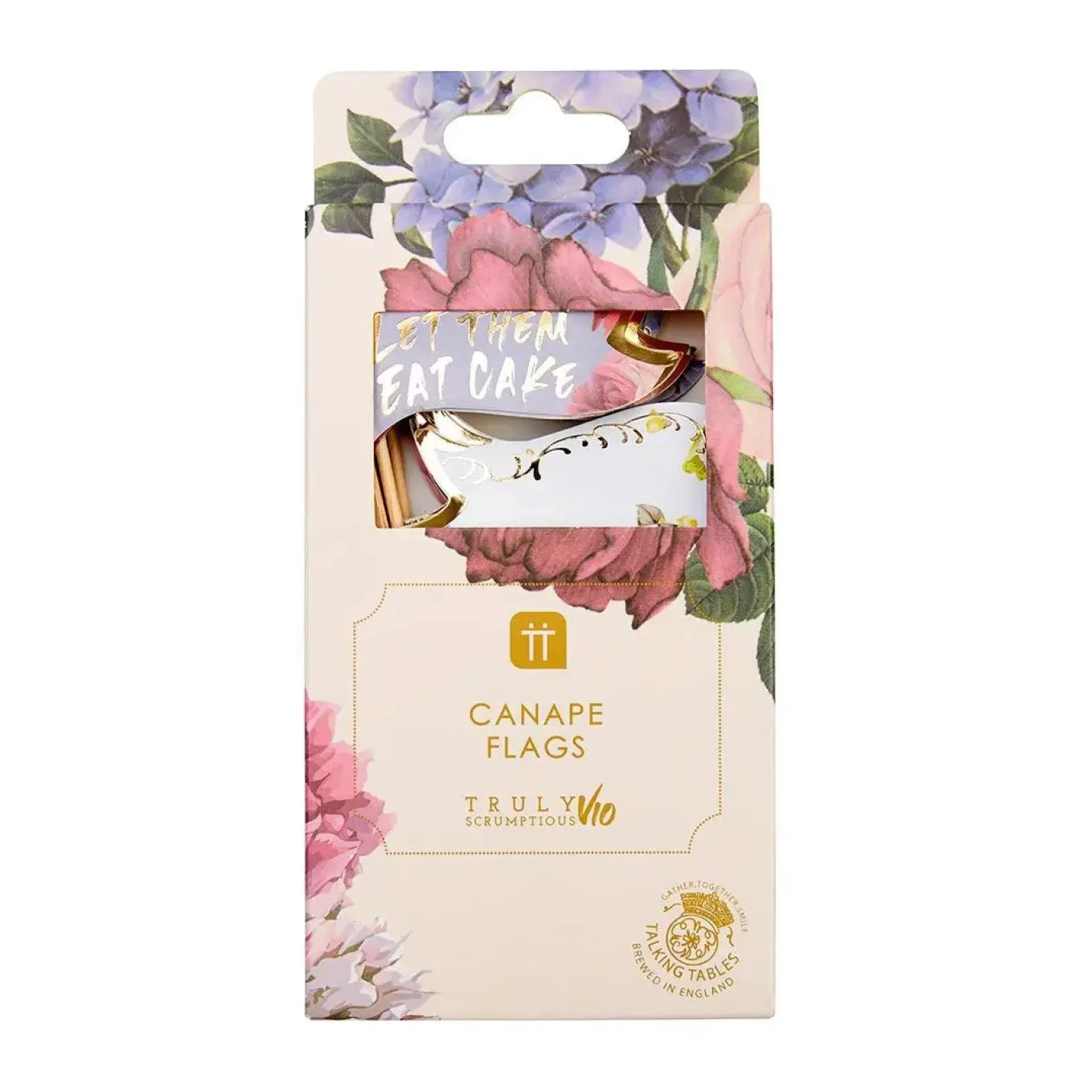 Talking Tables Floral Cocktail Stick Food Flags - 24 pack