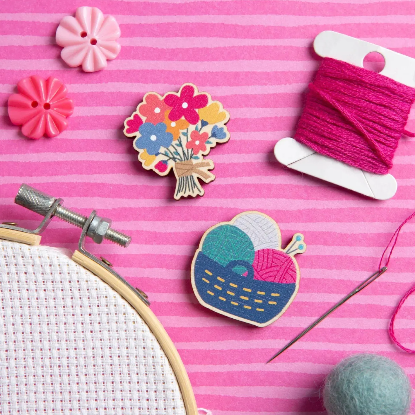 Hawthorn Handmade Flower Posey Magnetic Needle Holder