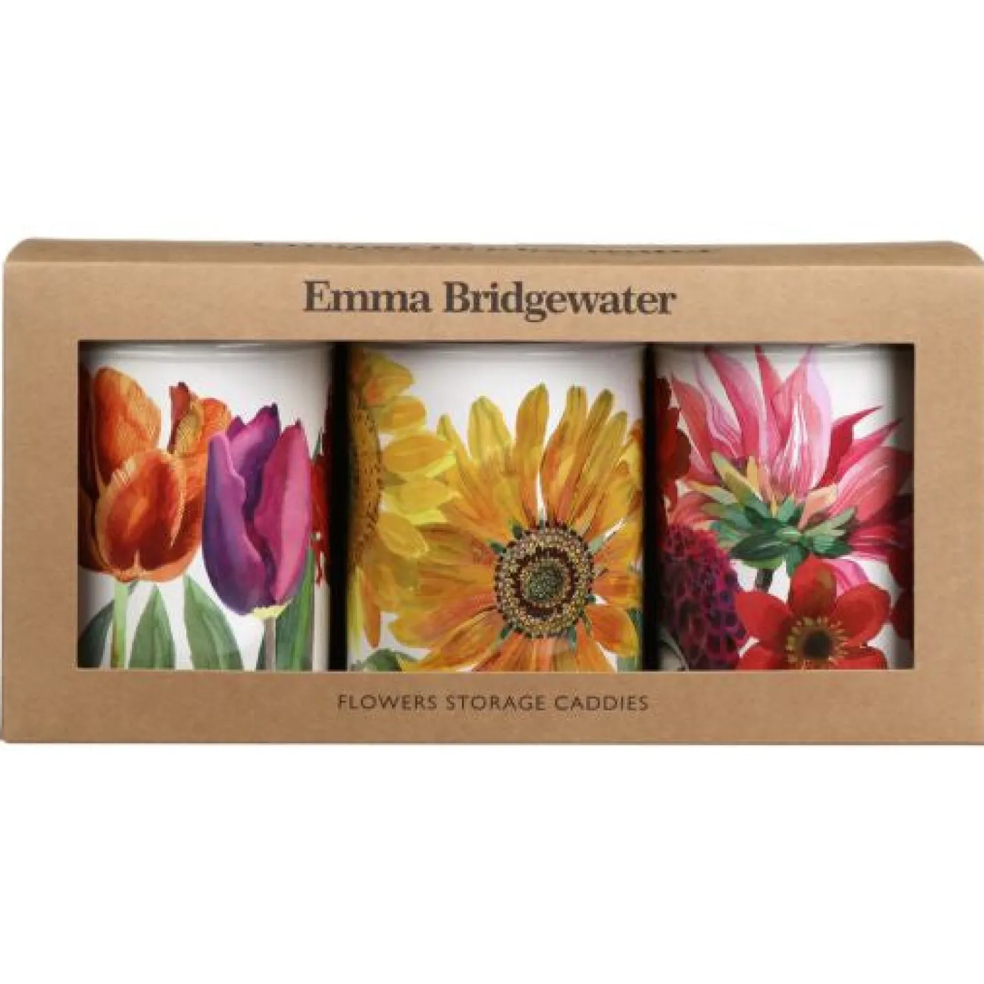 Emma Bridgewater Flowers Set of 3 Round Caddies