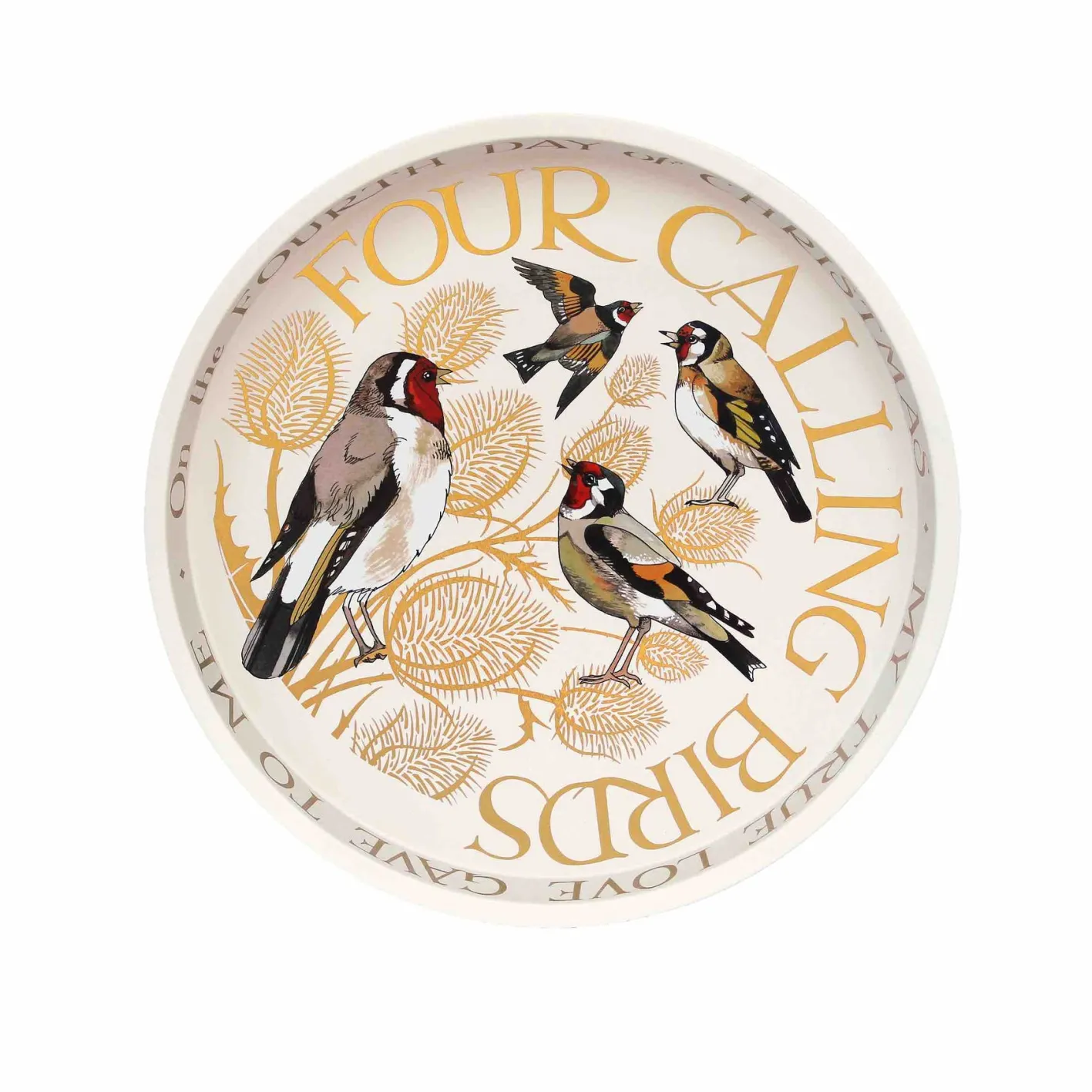 Emma Bridgewater Four Calling Birds Deepwell Tin Tray
