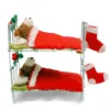 Amica Felt Fox Terrier Pair in Bunk Bed with Stockings Felt Decoration
