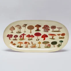 Roomytown Fungi Oval Enamel Printed Tray