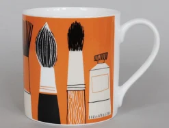 Repeat Repeat Gallery Art Brushes Mug - Orange