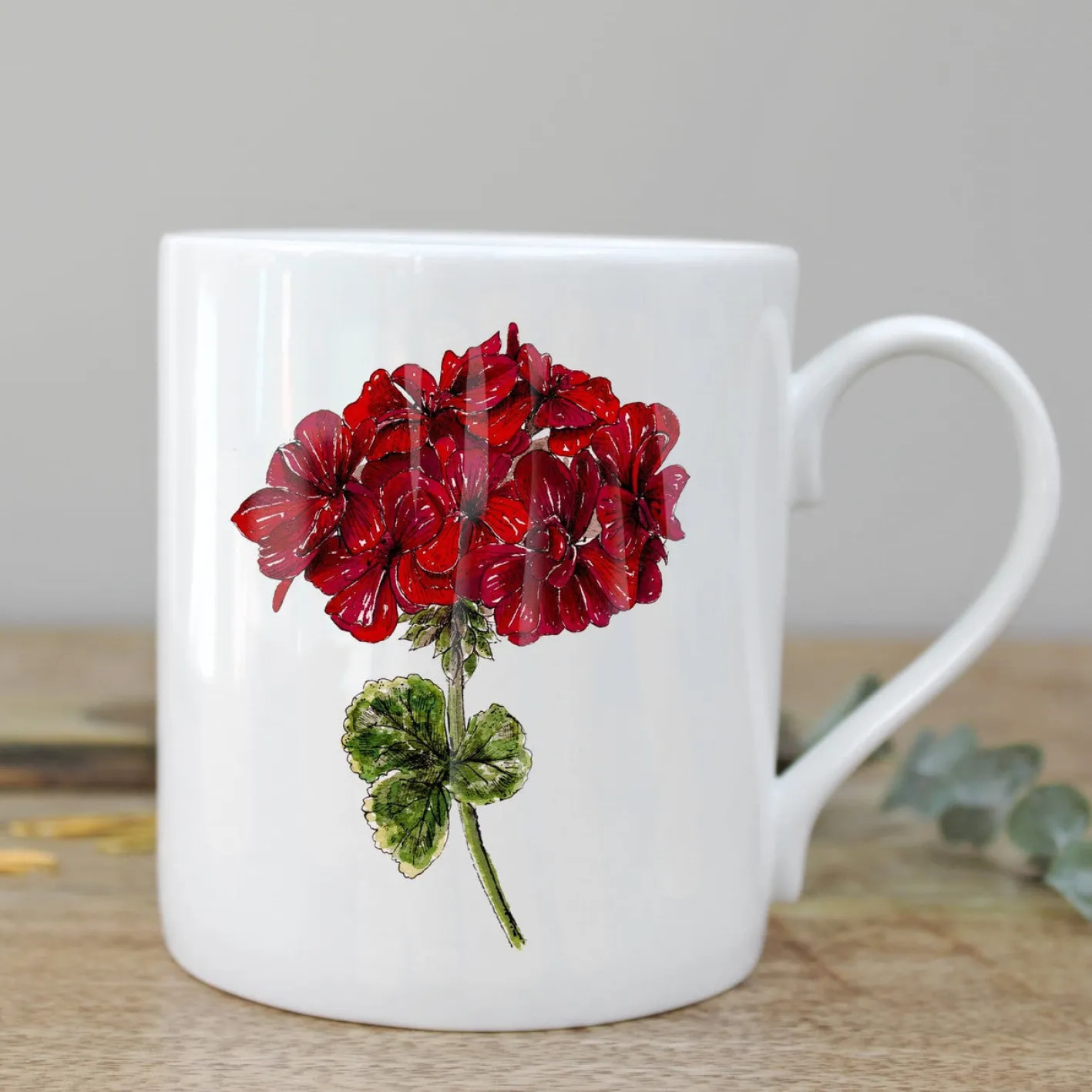 Toasted Crumpet Geranium Bone China Mug
