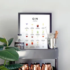 Everlong Print Co. Gin Cocktails Print - Framed