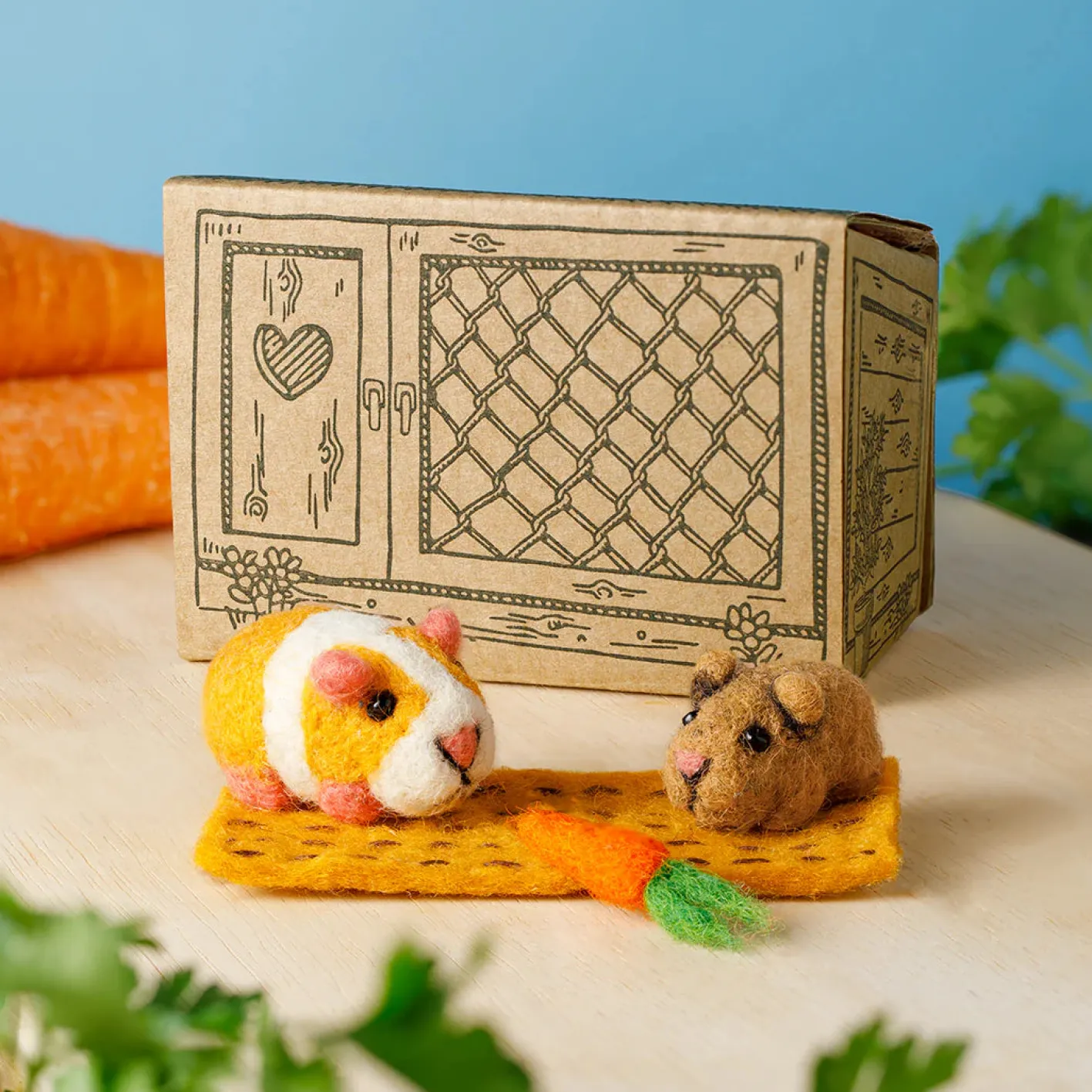 Sew Heart Felt Ginger & Baby Squeak Guinea Pig Set