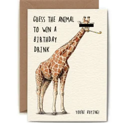 Bewilderbeest Giraffe  Greetings Card
