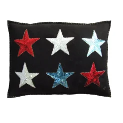 Jan Constantine Glam Rock Sequin 6 Star Pillow