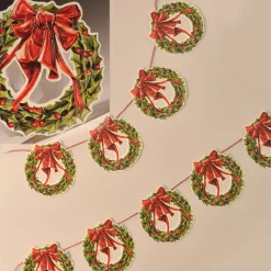 Alison Gardiner Glittered Christmas Wreath Garland