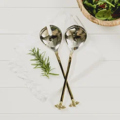 Selbrae Gold Bee Salad Server Set