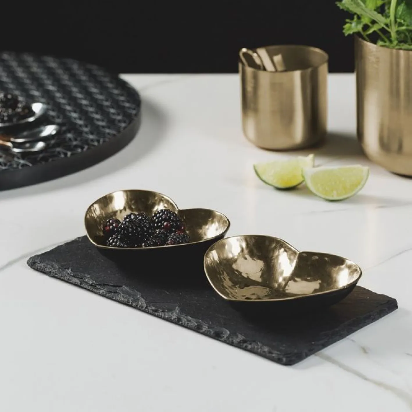 Selbrae Gold Heart Serving Set