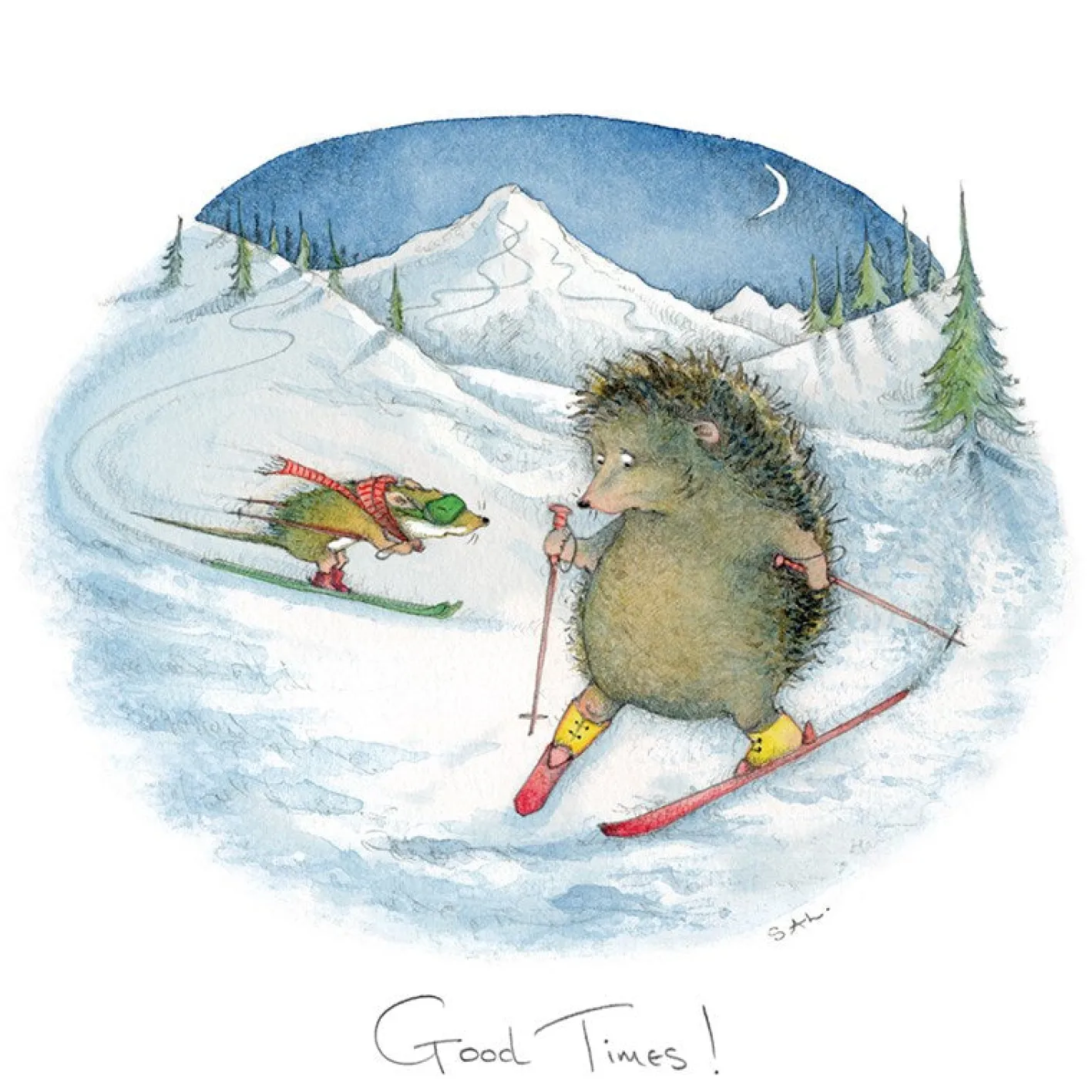Moongazer Cards Good Times Winter Greeting Card