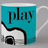 Repeat Repeat Graphic Guitar Mug - Blue