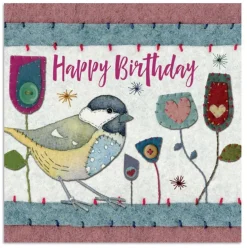 Emma Ball Great Tit Birthday Greetings Card