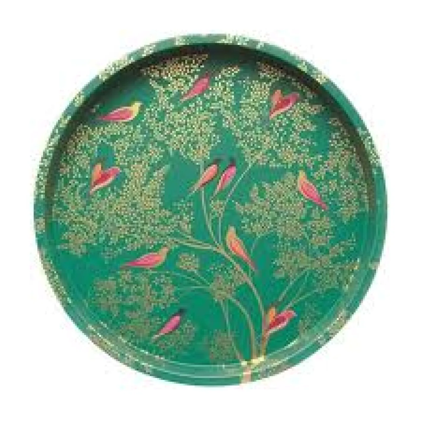 Sara Miller London Green Birds Deepwell Tin Tray