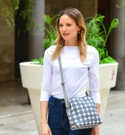 Earth Squared Bags Grey Spot Logan Bag