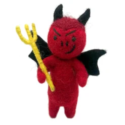 Amica Felt Halloween Red Devil with Pitchfork Felt Decoration