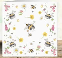 West Country Designs Happy Bees Art Card