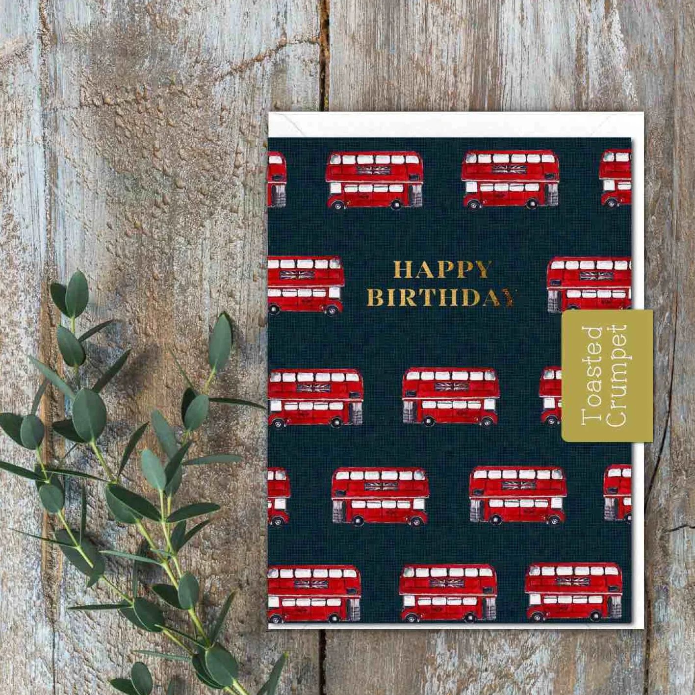 Toasted Crumpet Happy Birthday - Buses - Greetings Card