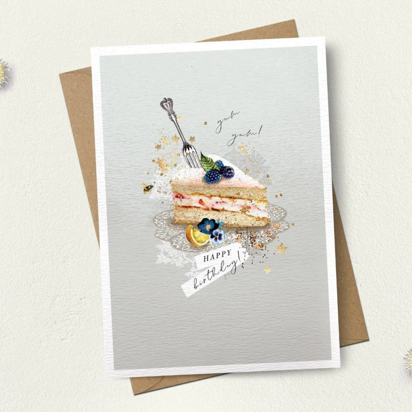 Stephanie Davies Happy Birthday Cake Slice Greeting Card