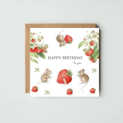 West Country Designs 'Happy Birthday' Strawberry Mice Card