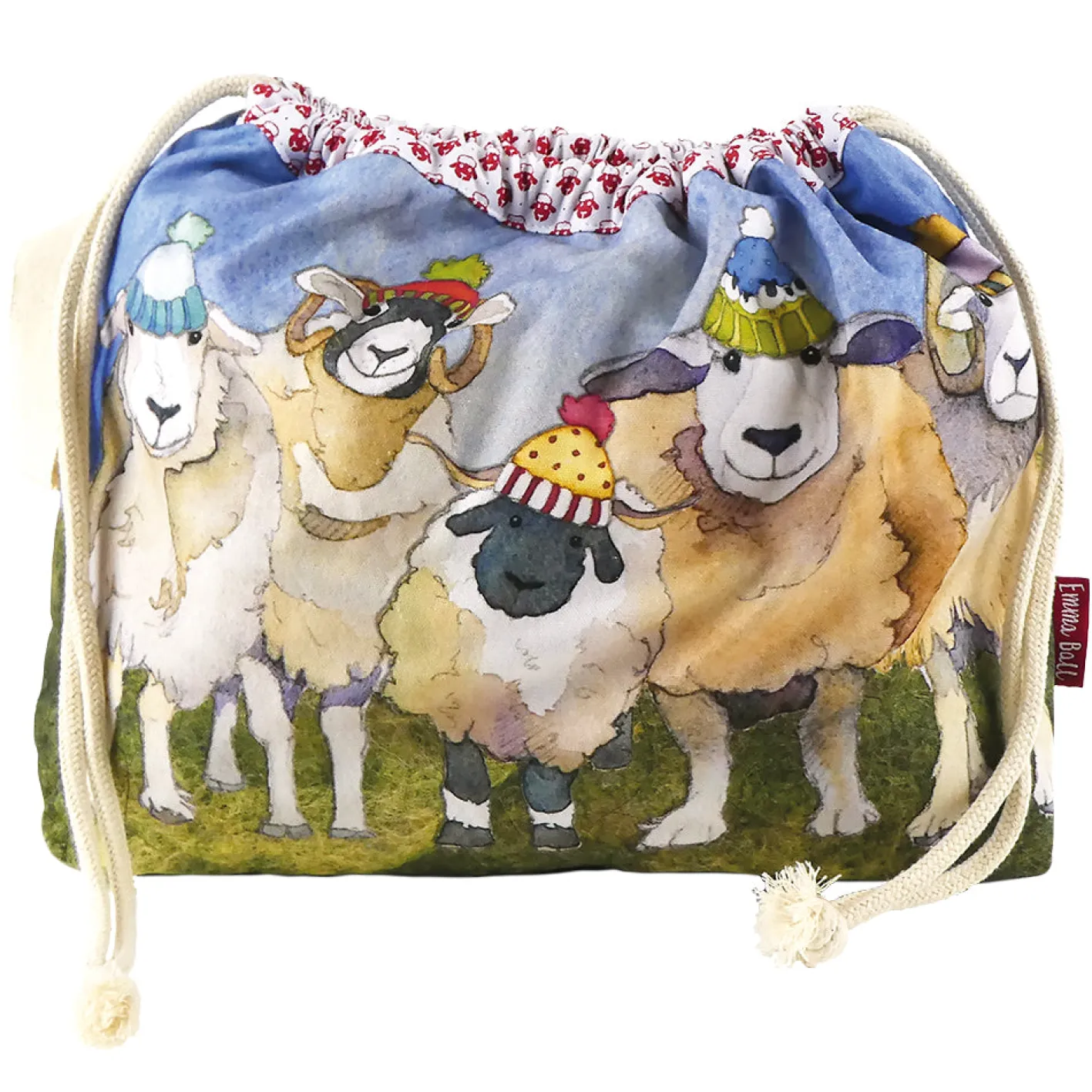 Emma Ball Happy Sheep Drawstring Cotton Bag
