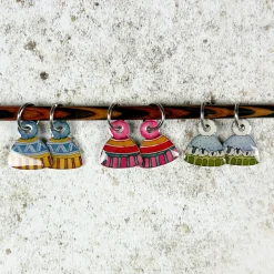 Emma Ball Hats Set of 6 Stitch Markers in a Pocket Tin